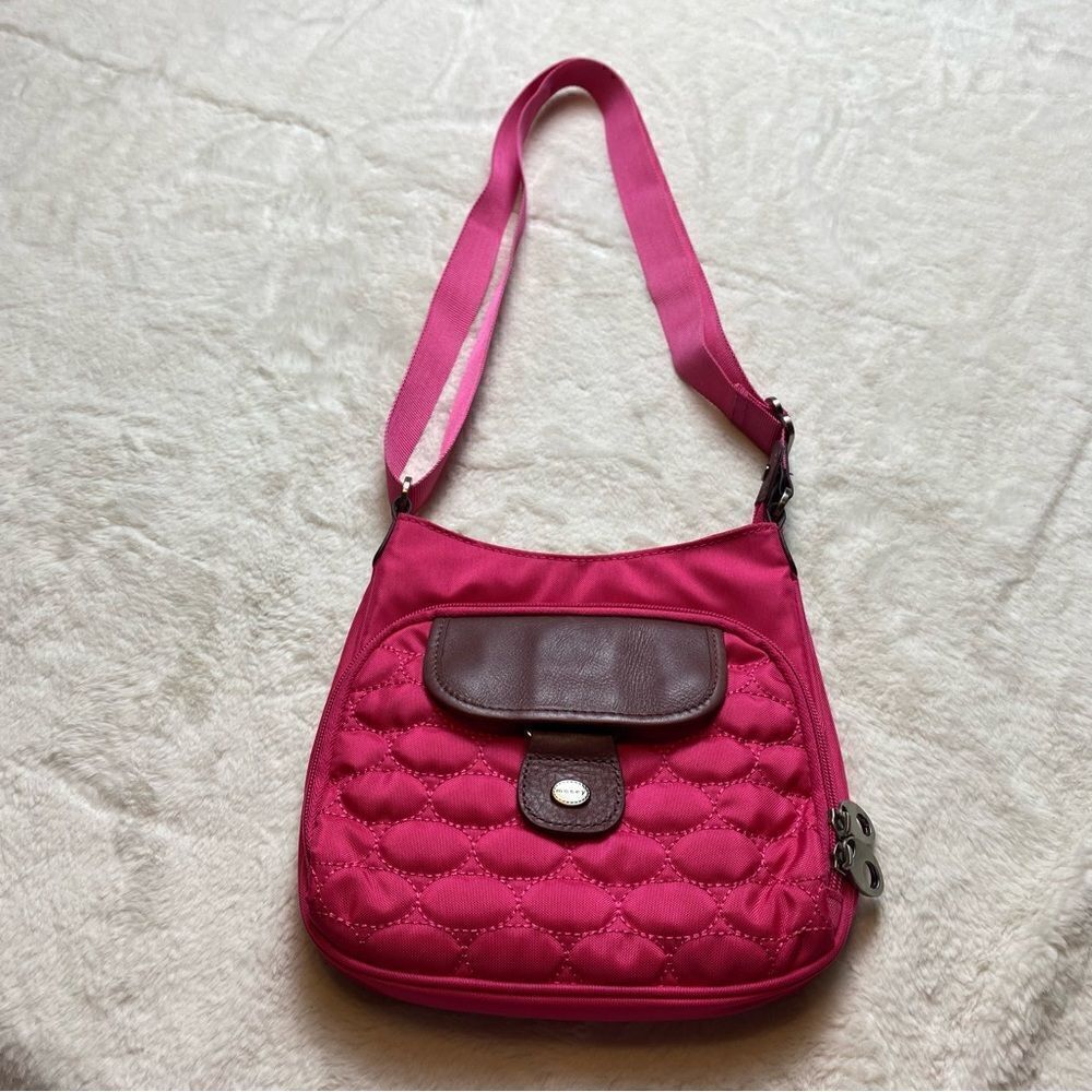 Mosey Pink Quilted Front Crossbody Purse